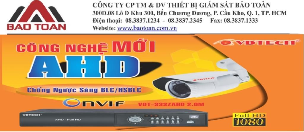 Camera công nghệ mới AHD VDTECH - Độ phân giải HD giá vô cùng Analog.