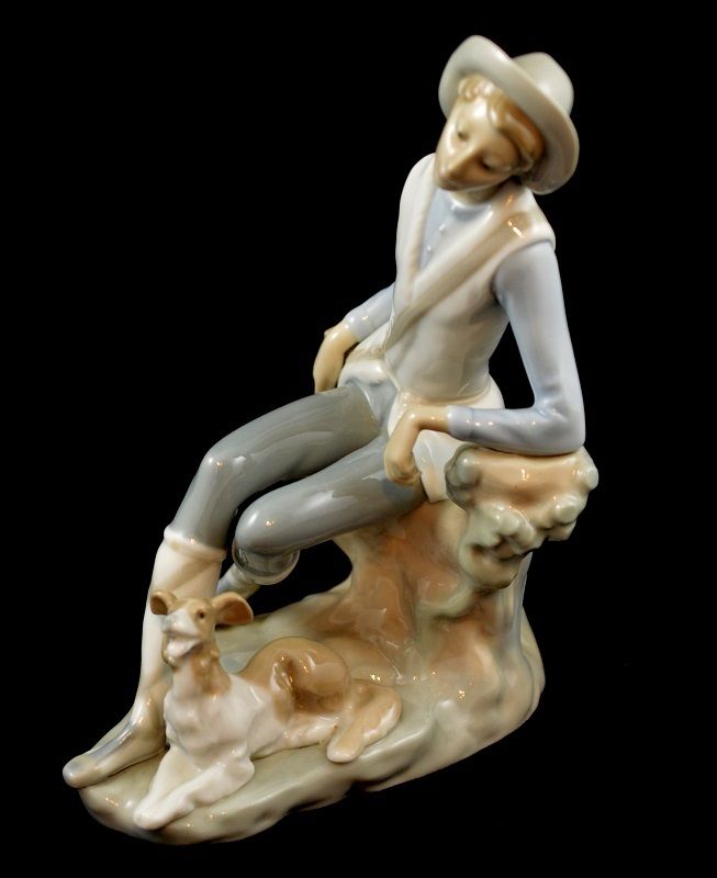 lladro man with dog