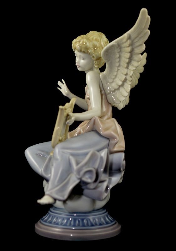 LLADRO RETIRED FIGURINE 1464 CAREFREE ANGEL WITH LYRE HARP MINT eBay