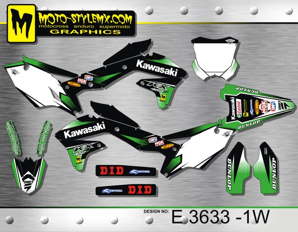 Kawasaki KXf 450 KX 450 f 2016 graphics decals kit Moto StyleMX | eBay