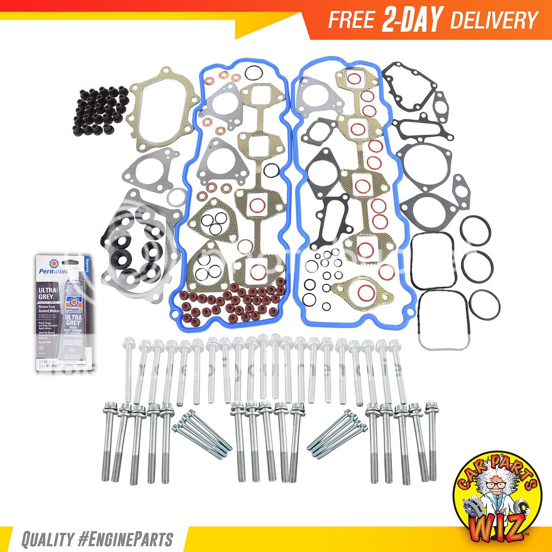 Head Gasket Set Bolts Kit Fits 0104 Chevrolet Sierra 3500 6.6L V8 OHV